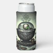 Steampunk  Cauldron en Magische Punten op Groen (Seltzer Achterkant)