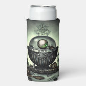 Steampunk  Cauldron en Magische Punten op Groen (Seltzer Voorkant)