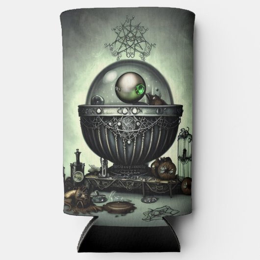 Steampunk  Cauldron en Magische Punten op Groen (Voorkant)