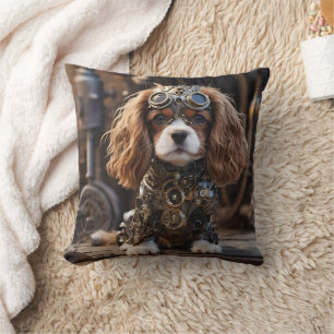 Steampunk Cavalier Spaniel Puppy, Kussen