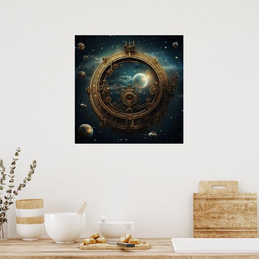 Steampunk Celestial Art Poster (Keuken)