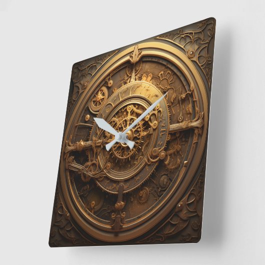 Steampunk Celestial Wall Clock Vierkante Klok (Hoek)
