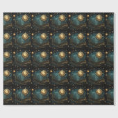 Steampunk Celestial Wrapping Paper Cadeaupapier (Vlak)