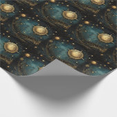 Steampunk Celestial Wrapping Paper Cadeaupapier (Hoek)