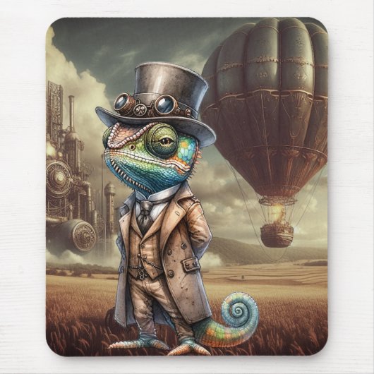 Steampunk Chameleon Muismat (Voorkant)