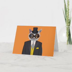 STEAMPUNK CHAT CARTES DE SALUT D'ANNIVERSAIRE