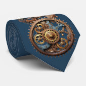 Steampunk Chat Dark Navy Cravate bleu (Roulé)