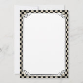 Steampunk Checkerboard Wedding Invitations Kaart (Achterkant)