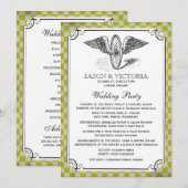 Steampunk Checkerboard Wedding Programs Programma (Voorkant / Achterkant)