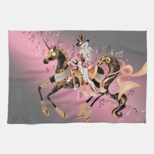 Steampunk Cheval Mécanique & Lady Tea Serviettes