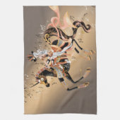 Steampunk Cheval Mécanique & Lady Tea Serviettes (Vertical)