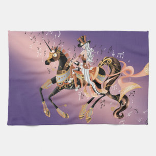 Steampunk Cheval Mécanique & Lady Tea Serviettes