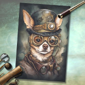 Steampunk Chihuahua 3 Decoupage Papier