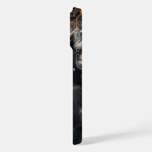 Steampunk Chihuahua Grappige langharige chi iPhone Hoesje (Linkerkant)