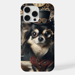 Steampunk Chihuahua Grappige langharige chi iPhone 15 Pro Max Hoesje