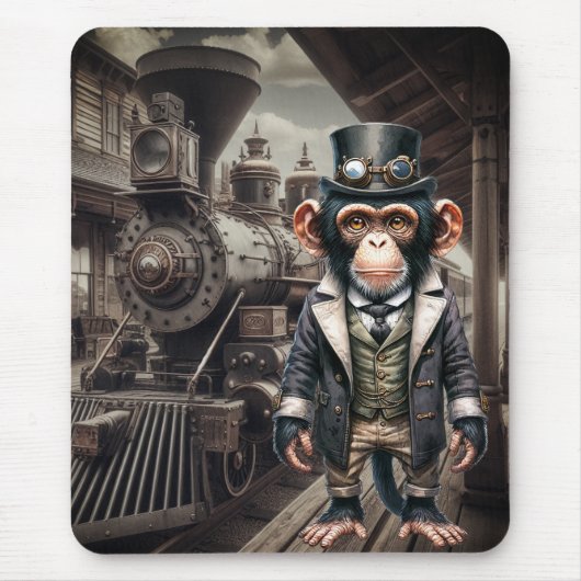 Steampunk-chimpansee Muismat (Voorkant)