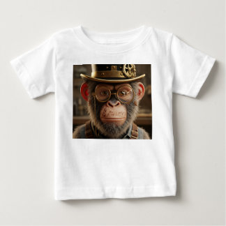 Steampunk Chimpansee Portret in Hoed en Goud