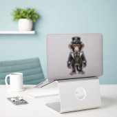 Steampunk Chimpansee Transparante Sticker (Laptop op bureau)