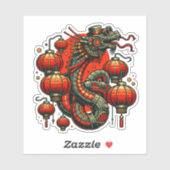 Steampunk Chinese Nieuwjaar Snake Sticker (Vel)