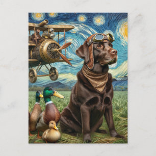 Steampunk Chocolade Lab Van Gogh Briefkaart