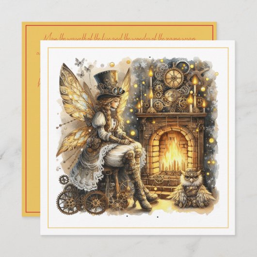 Steampunk Christmas – Fairy by the Fireplace (Voorkant / Achterkant)