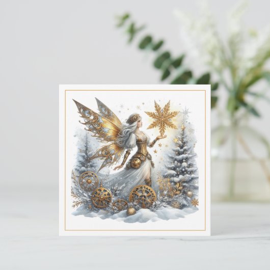 Steampunk Christmas – Golden Fairy with Snowflake (Staand voorkant)