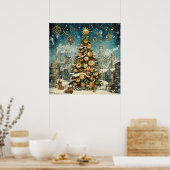 Steampunk Christmas Tree Poster (Keuken)