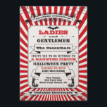 Steampunk Circus Halloween Party Invitation<br><div class="desc">Faites une déclaration avec ces invitations d'Halloween ludiques. Elles sont imprimées sur un papier avec un brillant métallique. Customisez pour modifier la sélection papier.</div>