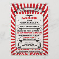 Steampunk Circus Halloween Party Invitation