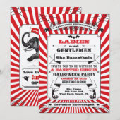 Steampunk Circus Halloween Party Invitation Kaart (Voorkant / Achterkant)