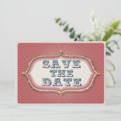steampunk circus redt de datum save the date (Staand voorkant)