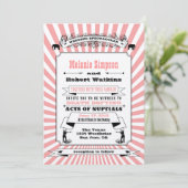 Steampunk Circus Weddenschap Roze Kaart (Staand voorkant)