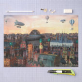 Steampunk City bouwt 15x20 loskoppeling Tissuepapier (Craft)