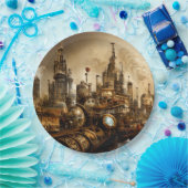 Steampunk City Papieren Bordje (Feest)