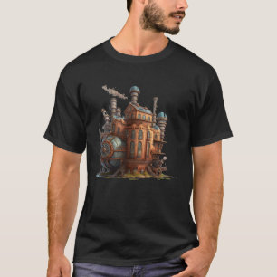 Steampunk City Retro Scifi Mechanical Gear Cosplay T-shirt