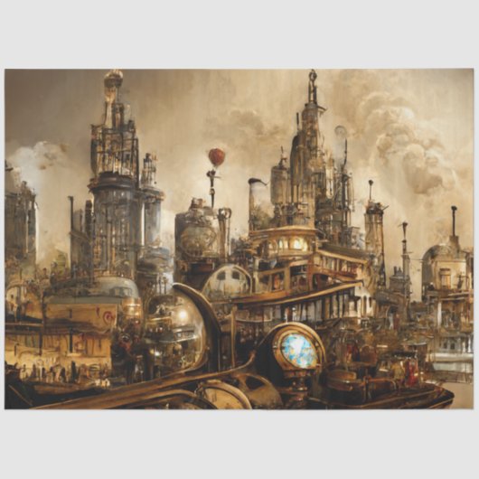 Steampunk City Tissuepapier (Voorkant)
