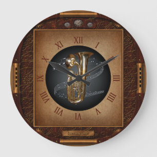 Steampunk Clock~Doublophone~Double Bell Euphonium~ Grote Klok
