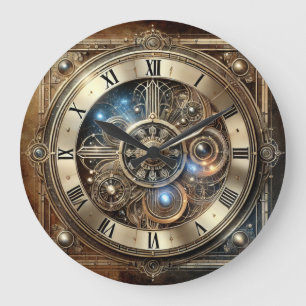 Steampunk  Clock – Elegante Mechanische Gear Grote Klok