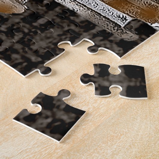 Steampunk Clock en Gears Jigzaag Puzzle Legpuzzel (Zijkant)