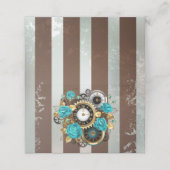 Steampunk Clock- en Turquoise-Rozen op gestreept (Buitenkant ongevouwen)
