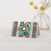 Steampunk Clock- en Turquoise-Rozen op gestreept (Voorkant)