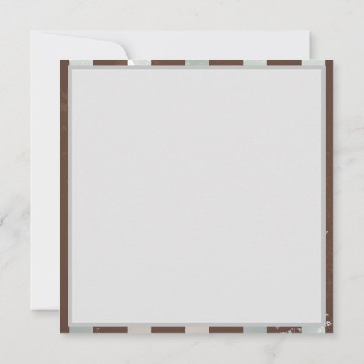 Steampunk Clock- en Turquoise-Rozen op gestreept Aankondiging (Achterkant)