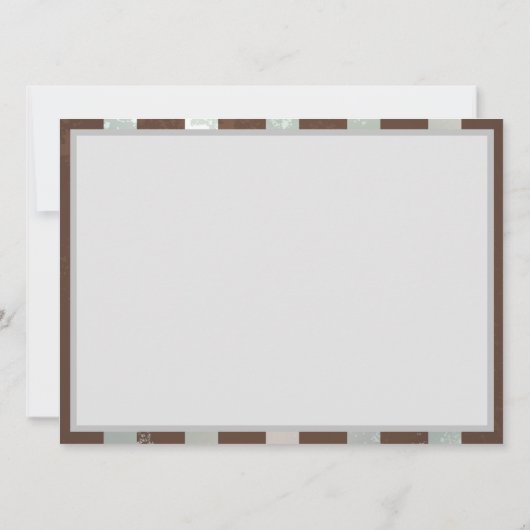 Steampunk Clock- en Turquoise-Rozen op gestreept Aankondiging (Achterkant)