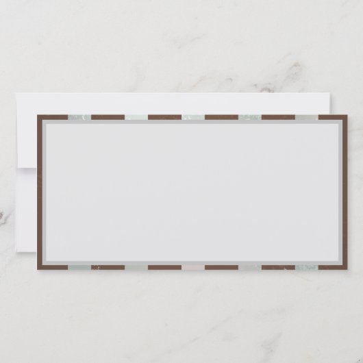 Steampunk Clock- en Turquoise-Rozen op gestreept Aankondiging (Achterkant)