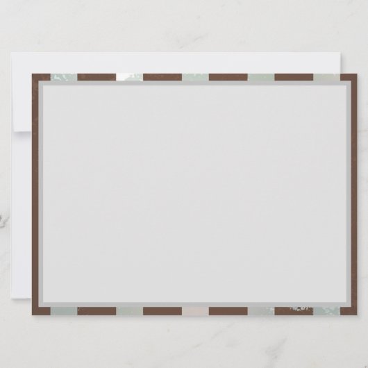 Steampunk Clock- en Turquoise-Rozen op gestreept Aankondiging (Achterkant)