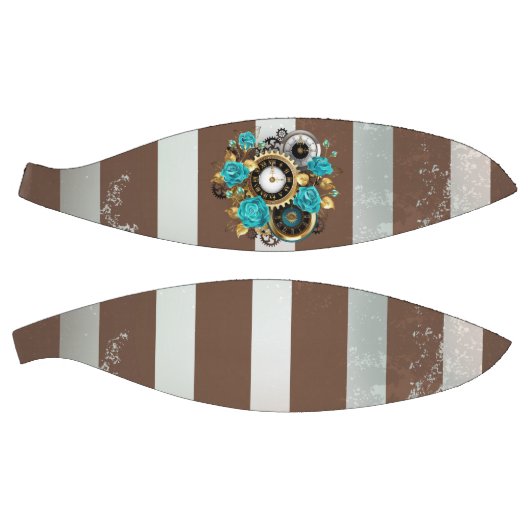 Steampunk Clock- en Turquoise-Rozen op gestreept Basketbal (Panelen)