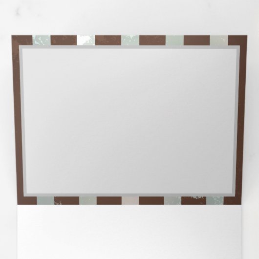 Steampunk Clock- en Turquoise-Rozen op gestreept Drieluik Aankondiging (Binnenzijde eerst)