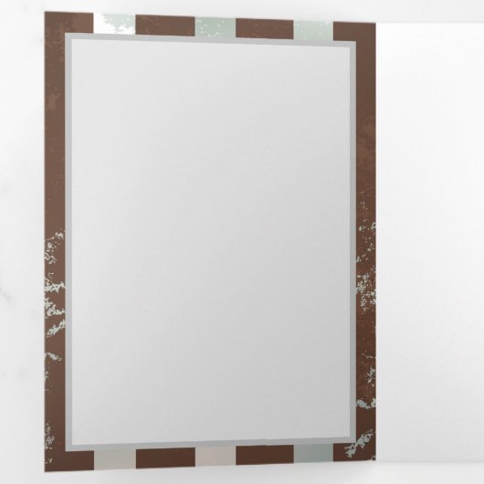 Steampunk Clock- en Turquoise-Rozen op gestreept Drieluik Aankondiging (Binnenzijde eerst)