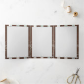 Steampunk Clock- en Turquoise-Rozen op gestreept Drieluik Kaart (Binnen)