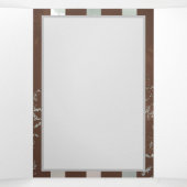 Steampunk Clock- en Turquoise-Rozen op gestreept Drieluik Kaart (Binnenkant midden)